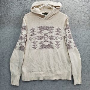 American Eagle Sweater Mens Medium With Hood Knit Aztec Southwestern Print